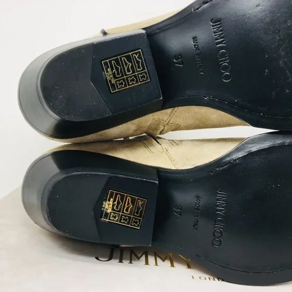 Jimmy Choo Women’s Jun / F Suede Stucco / Black Bootie Size 7 M (Medium)